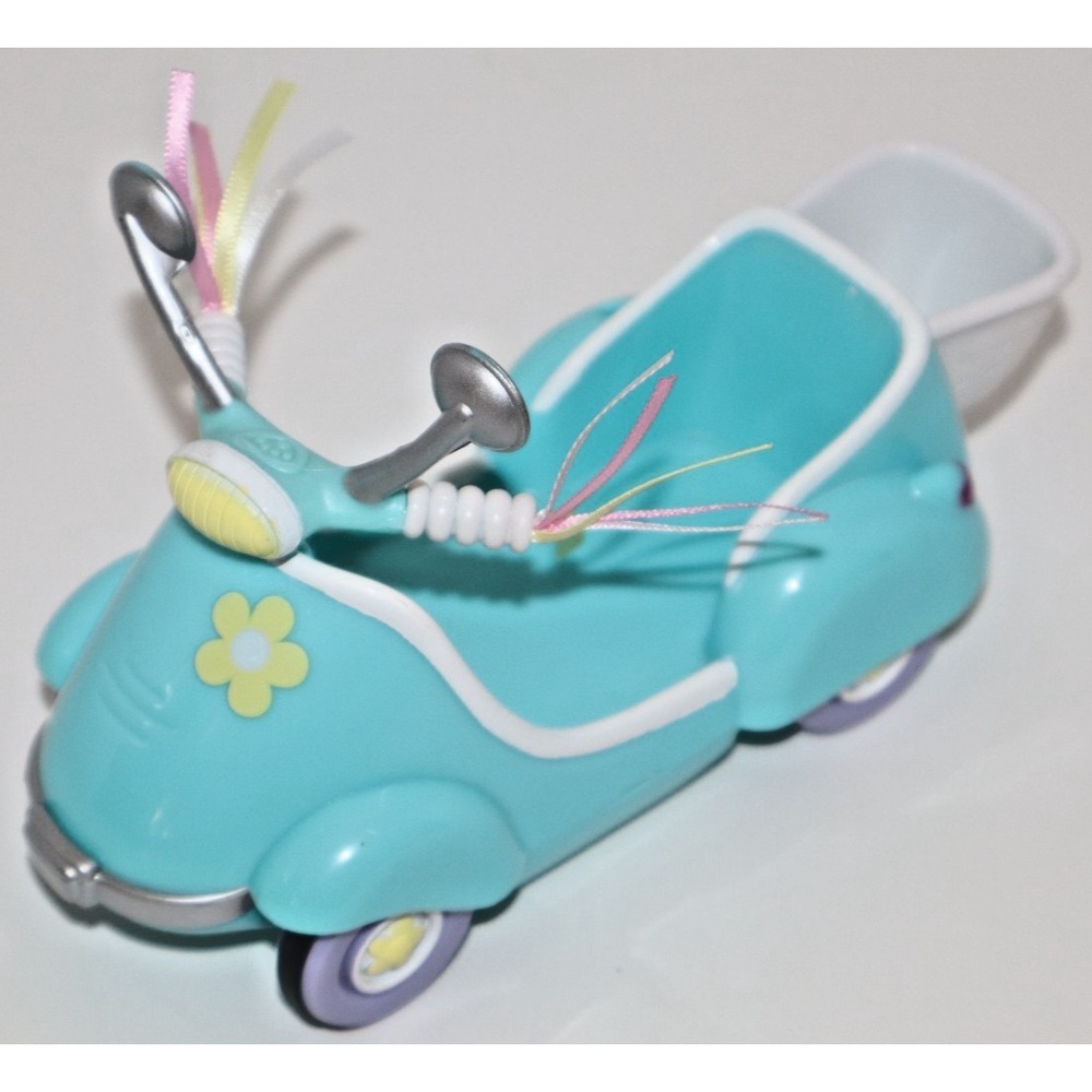 My Little Pony 2004 Vintage G3 Scooter Teal Blue Flower Ribbon Streamers